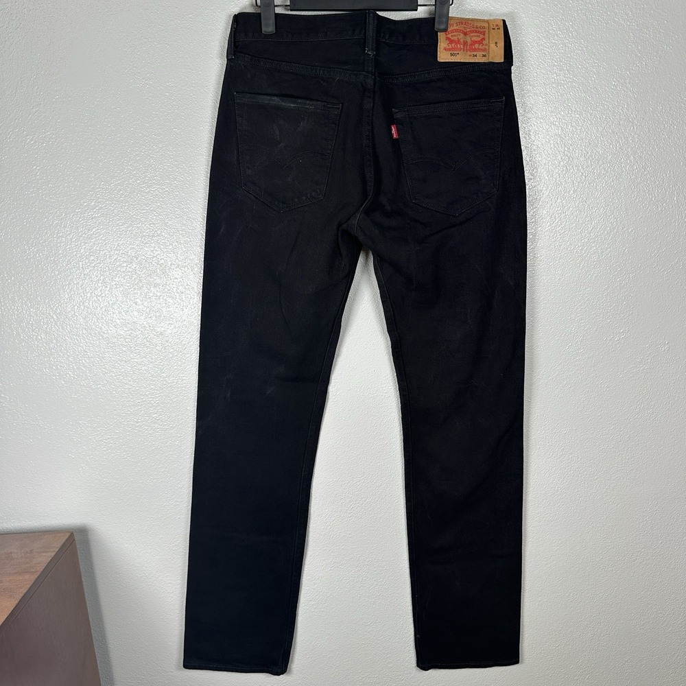 Levi's 501 Original Straight Fit Button Fly Black Jeans Mens Size 34x36 Classic - Picture 4 of 8